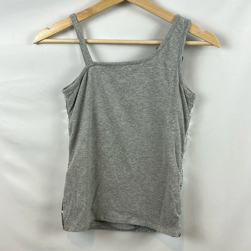 Justice Girls “Love One Another” Sequin Silver Blue Red Tank Shirt Size 12‎